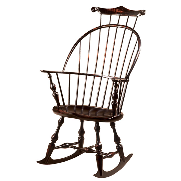 bowback arm chair w/rockers & comb (vase)