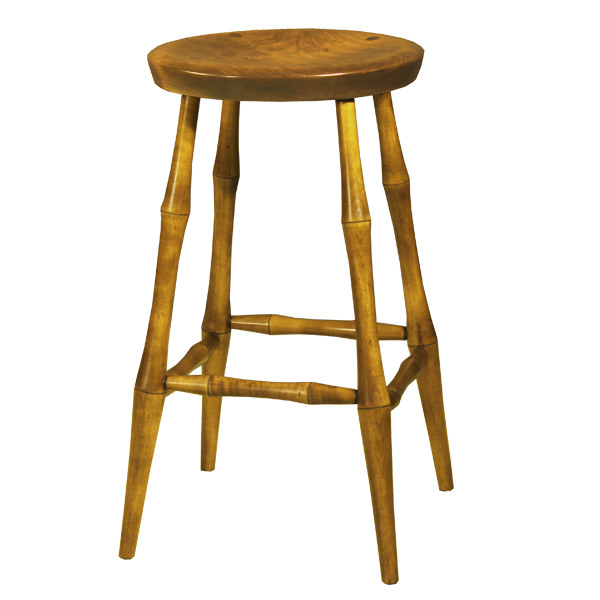 round bar stool w/ bamboo leg